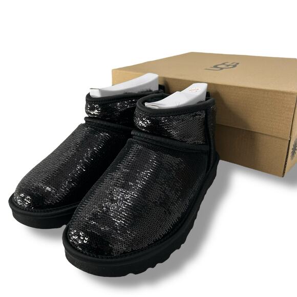 UGG Black Sequin Ankle Boots - Picture 7 of 11